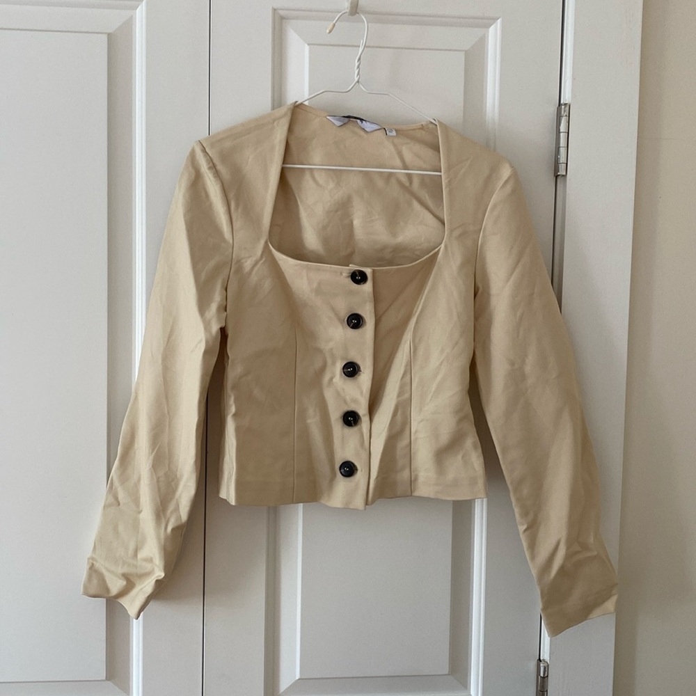& other stories Cream long sleeve blouse Size 38